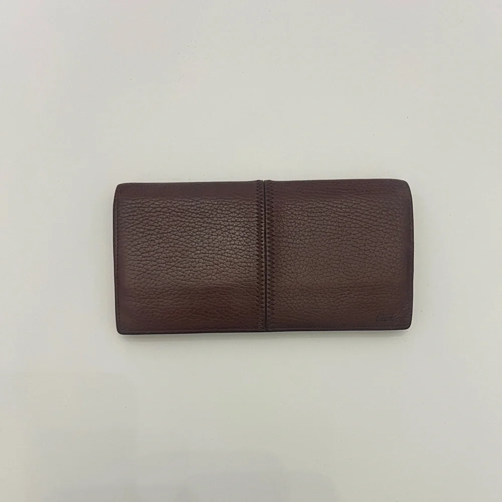 🔥Cartier🔥👠💍Vintage Beautiful Dark Leather Wallet